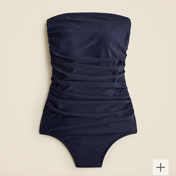 J. Crew Other - J Crew Ruched bandeau one-piece swimsuit, NWT, Sz 10 Navy